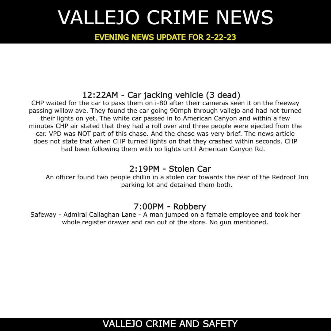 Vallejo Crime News 2/22